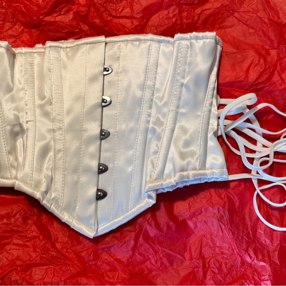 Sleek Satin Corset Shapewear in Ivory NEW/NEVER WORN